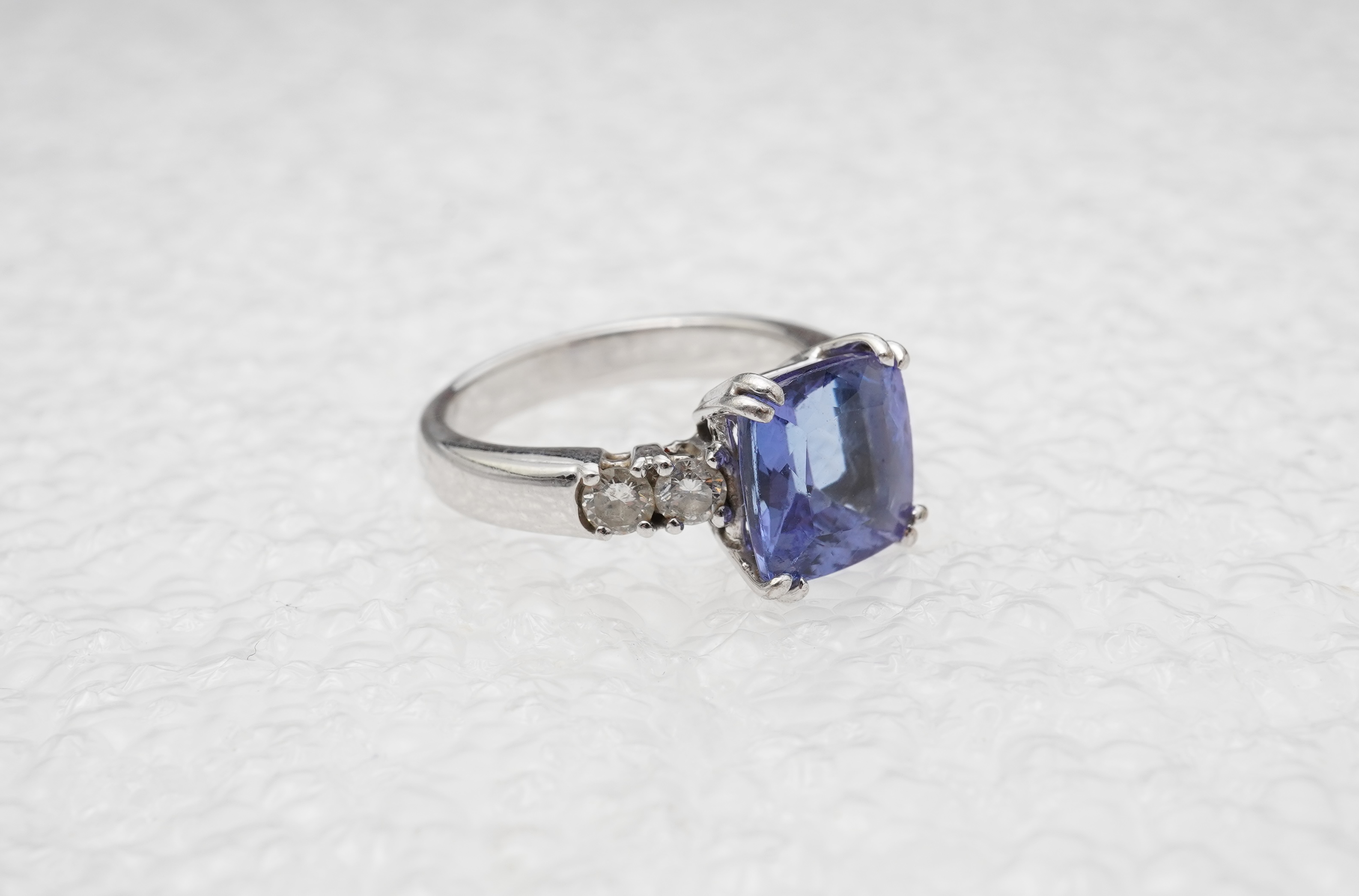 A tanzanite and diamond ring